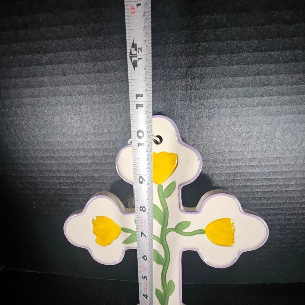 Target Threshold Ceramic Easter Cross Wall Hanging Double Sided NWT Easter Decor